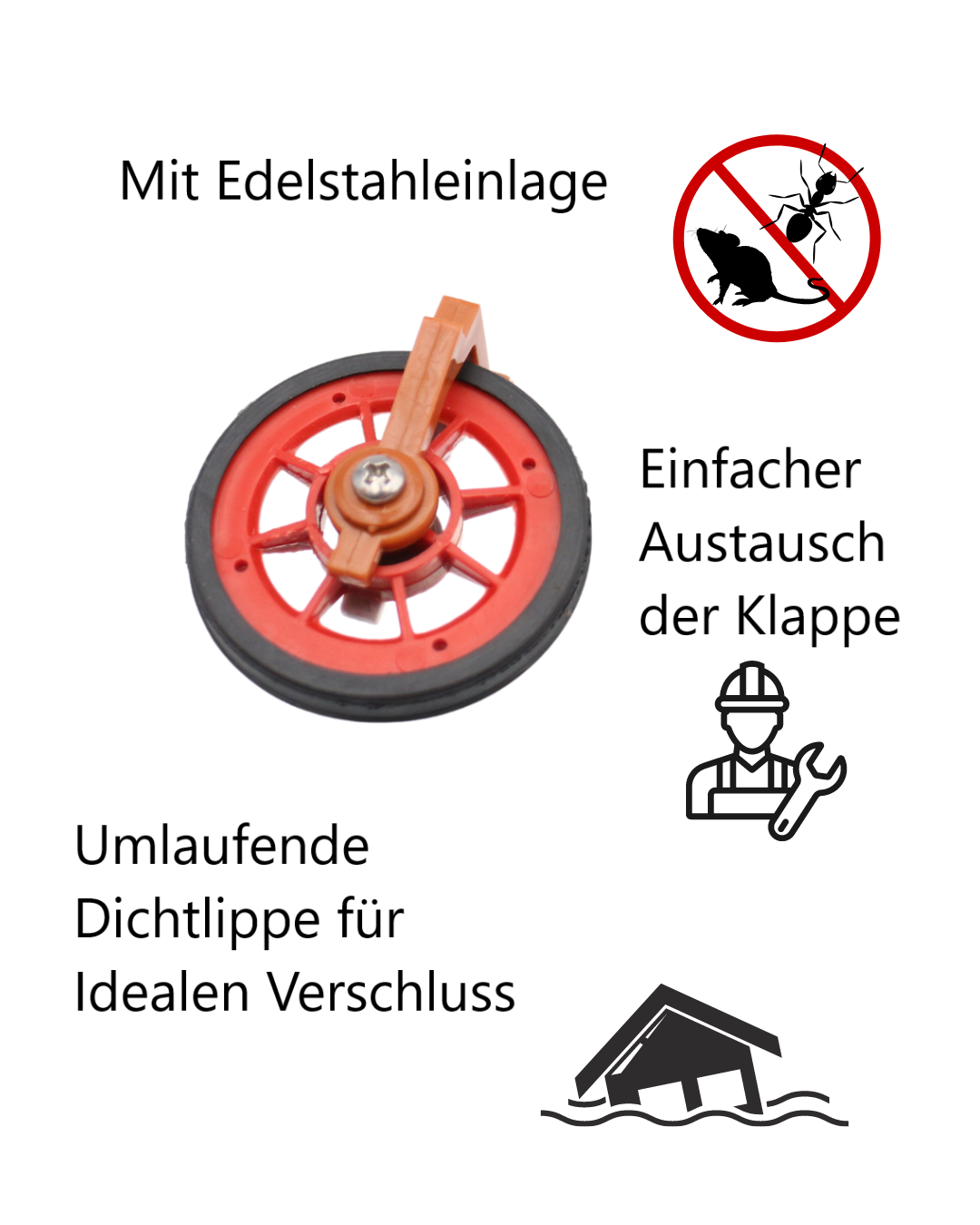 Rückstauklappe senkrecht DN 50 grau KARMAT – Bild 9