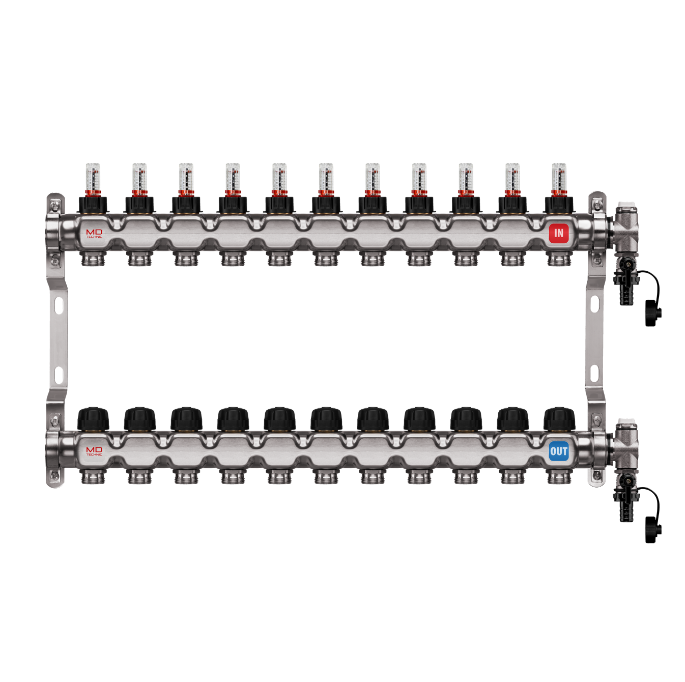 Heizkreisverteiler mit 11 Heizkreisen