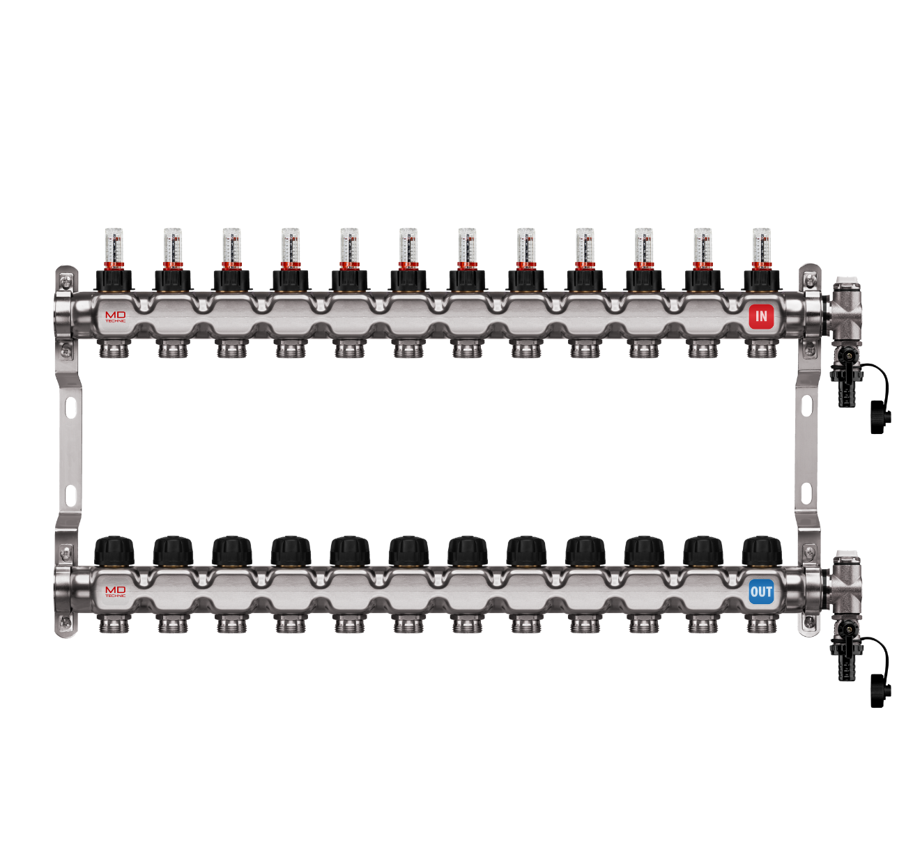 Heizkreisverteiler mit 12 Heizkreisen
