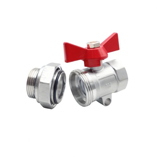 Kugelhahn 1 Zoll mit blauen Flügelgriff Absperrhahn IG /AG verzinkt