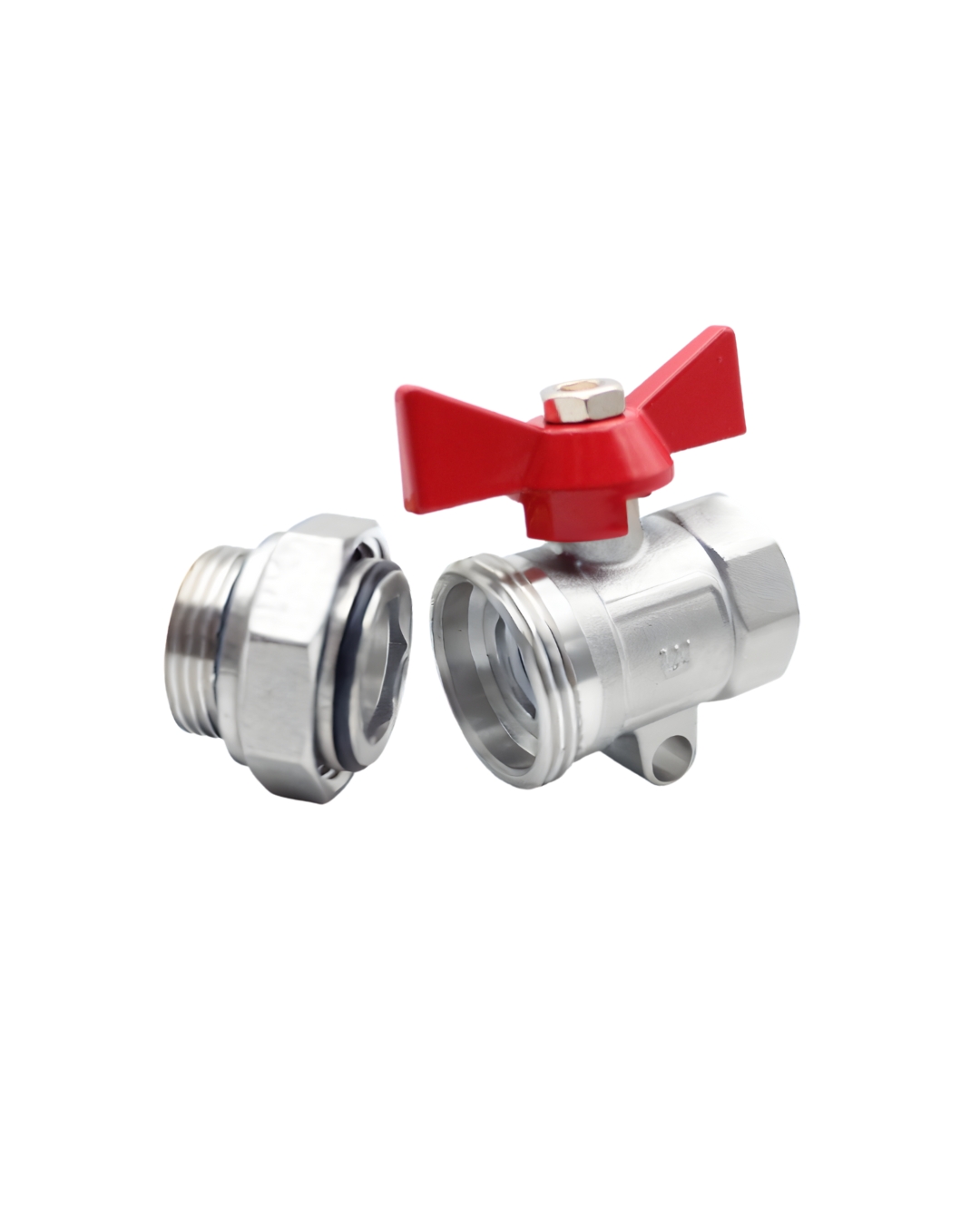 Kugelhahn 1 Zoll mit blauen Flügelgriff Absperrhahn IG /AG verzinkt