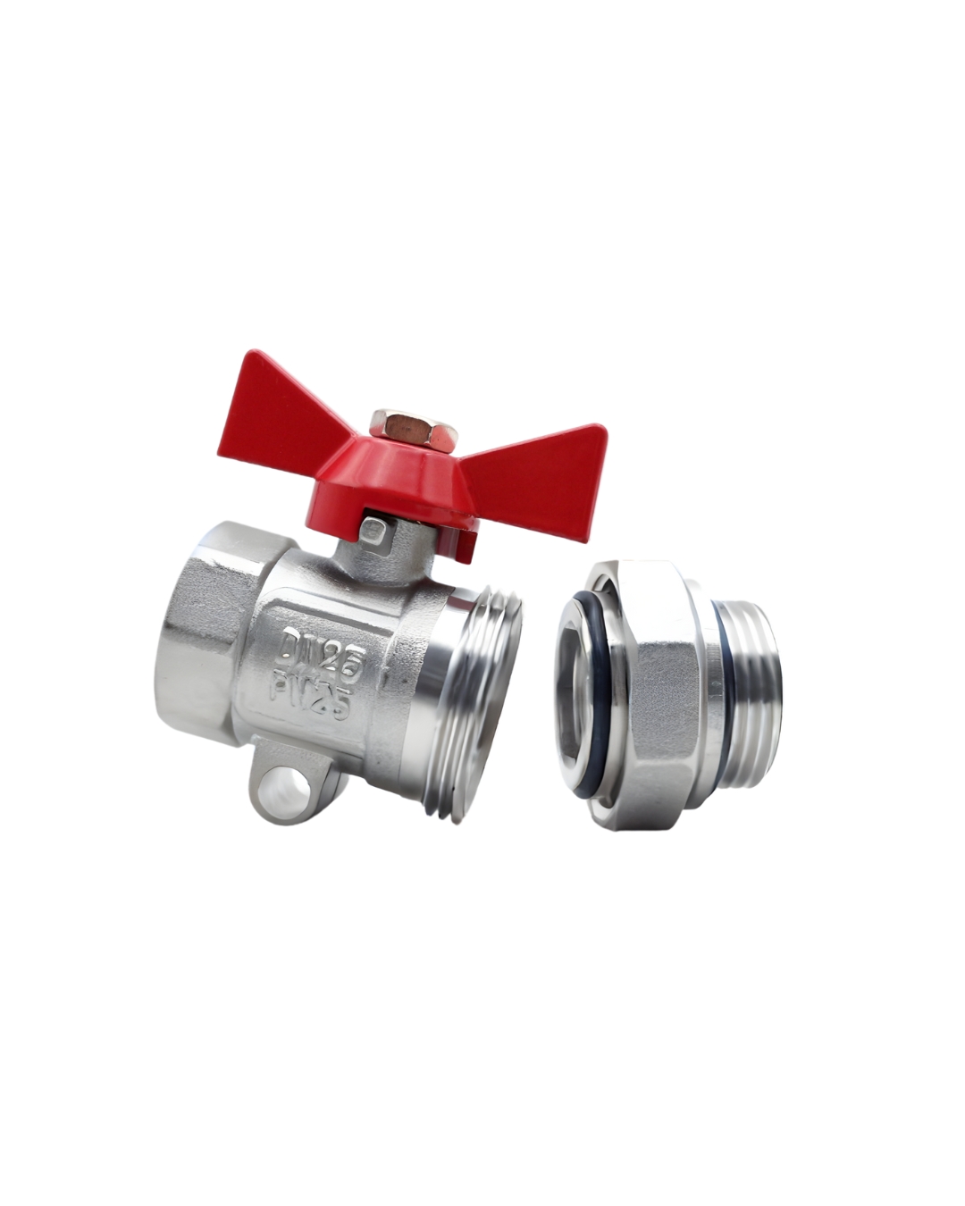 Kugelhahn 1 Zoll mit blauen Flügelgriff Absperrhahn IG /AG verzinkt – Bild 3