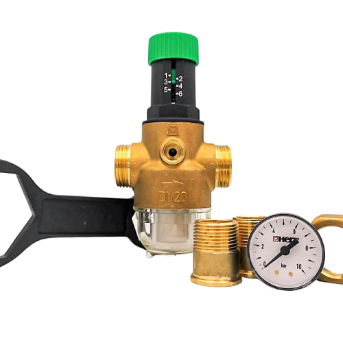 Herz Membran Druckminderer G 3/4" mit Manometer