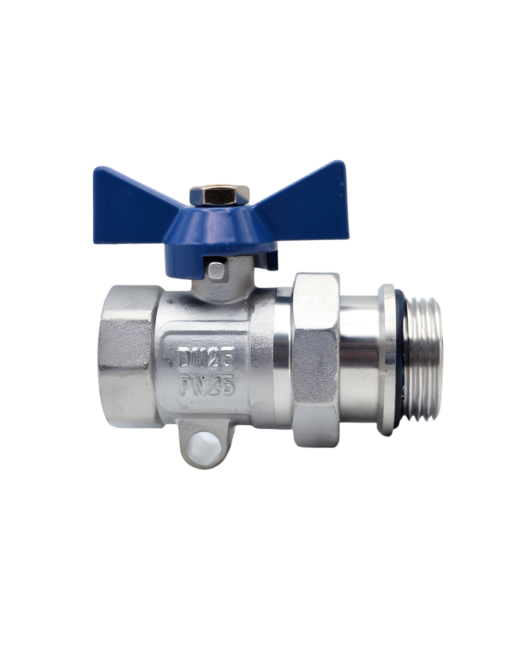 Kugelhahn 1 Zoll mit blauen Flügelgriff Absperrhahn IG /AG verzinkt – Bild 3