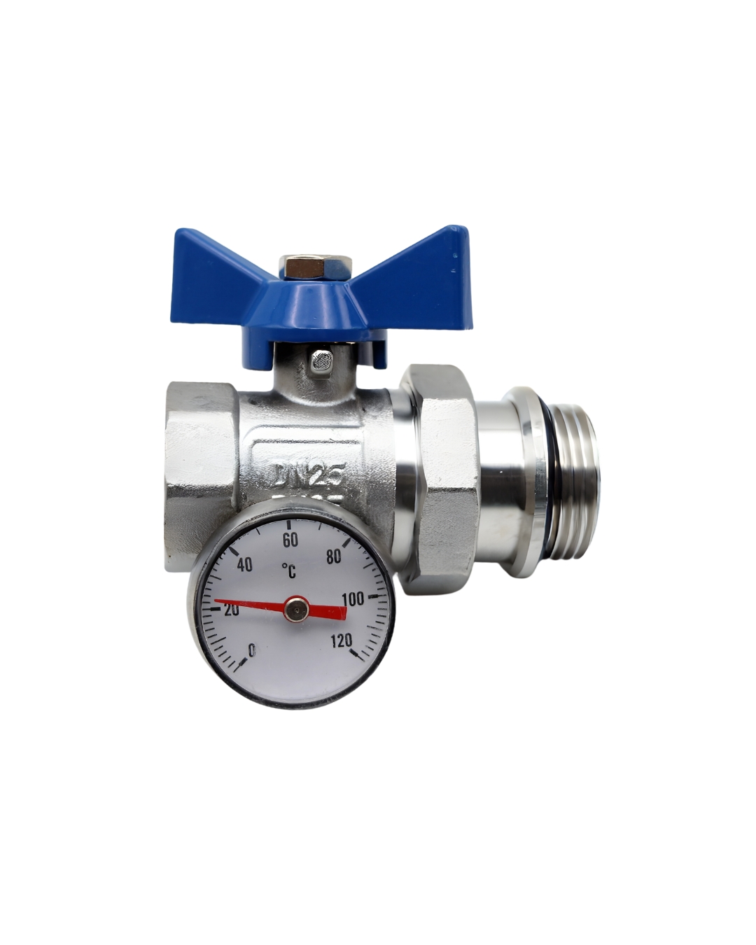 Kugelhahn 1 Zoll mit blauen Flügelgriff Absperrhahn IG /AG verzinkt – Bild 2