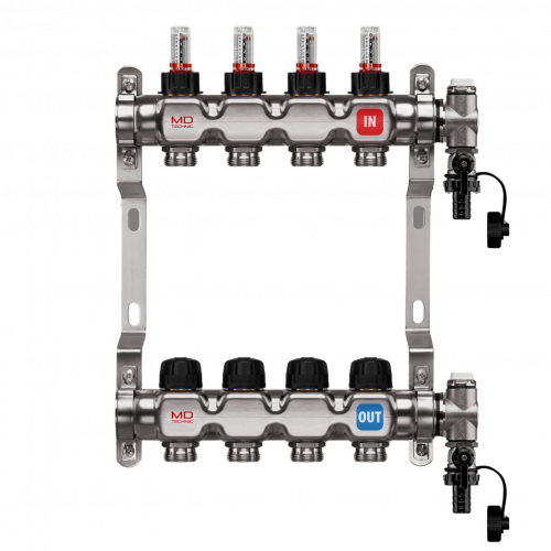 Heizkreisverteiler mit 4 Heizkreisen