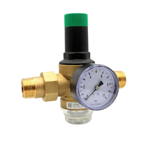 Resideo Braukmann (ehemalig Honeywell) Druckminderer D06F 1" mit Afriso Manometer – Bild 3