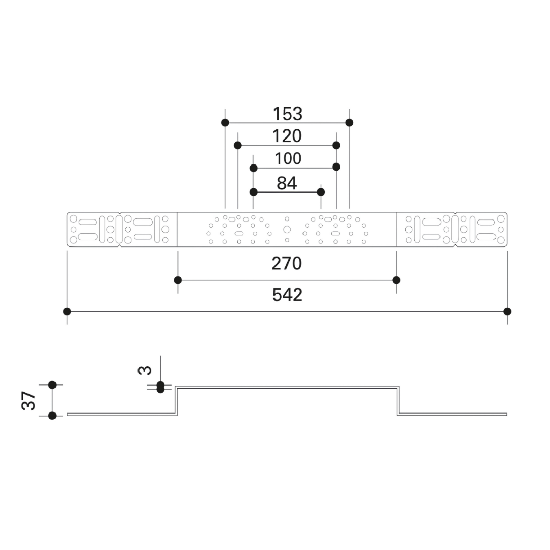 Fränkische alpex ac Montageplatte Metall 84/100/120/153 mm – Bild 2