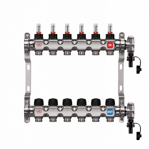 Heizkreisverteiler mit 6 Heizkreisen