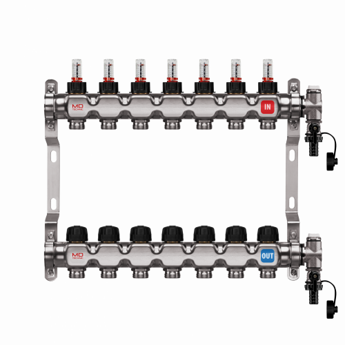 Heizkreisverteiler mit 7 Heizkreisen