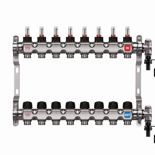 Heizkreisverteiler mit 8 Heizkreisen