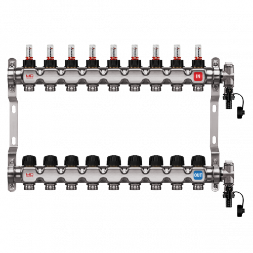 Heizkreisverteiler mit 9 Heizkreisen