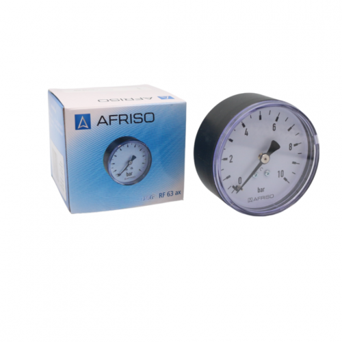 Afriso Manometer für flüssige und gasförmige medien RF63 ax, G 1/4" Anschluss axial mittig 63539