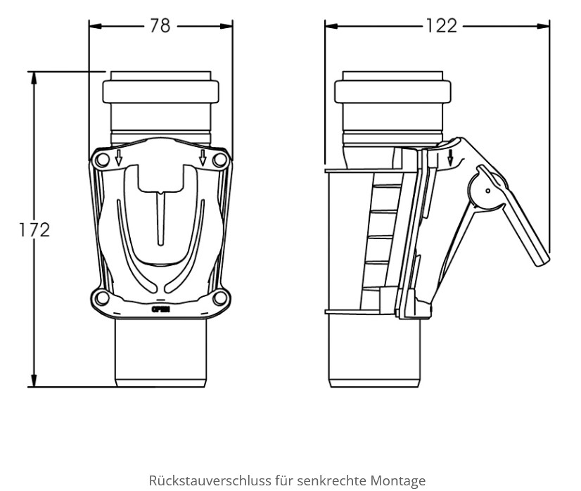 Rückstauklappe senkrecht DN 50 grau KARMAT – Bild 8