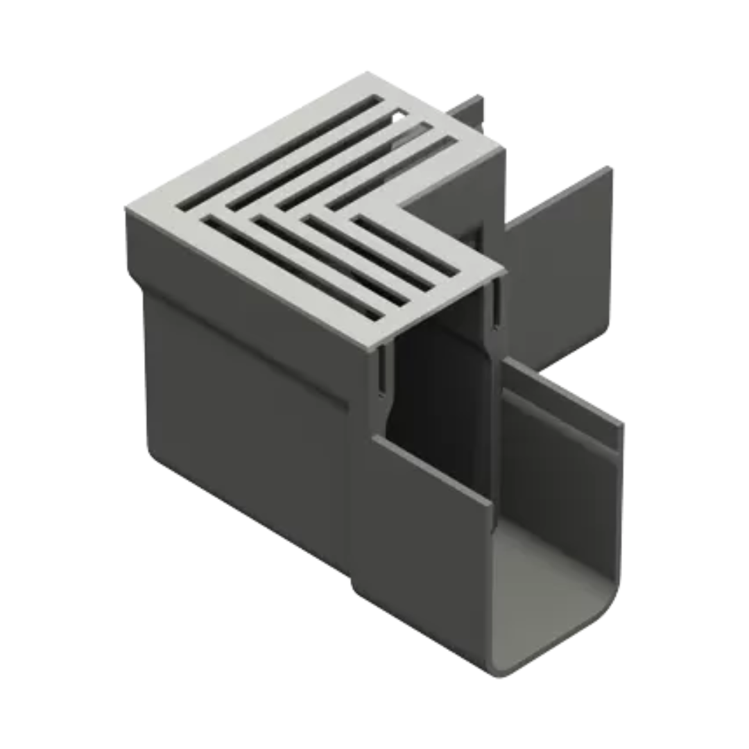 Eckelement Edelstahlrost Rinnenkörper aus Kunststoff