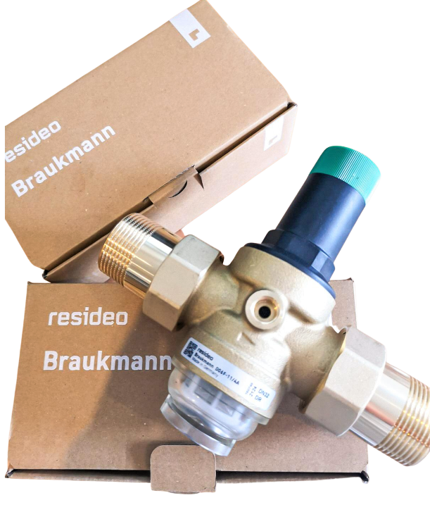 Resideo Braukmann (ehemalig Honeywell) Druckminderer D06F 1" mit Afriso Manometer – Bild 8