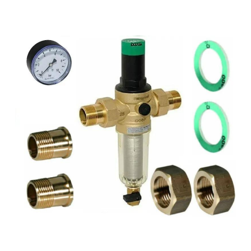 Honeywell Resideo Braukmann MiniPlus-FK Rückspülfilter FK06 1" Druckminderer + Manometer