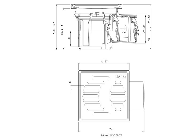 Kellerablauf mit Rückstauklappe DN 100 ACO Junior – Bild 12
