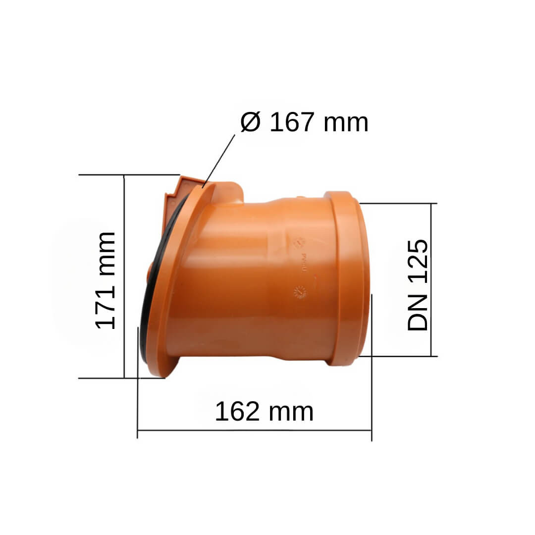 Froschklappe DN 125 MD Technic Rohrklappe mit Edelstahldeckel für HT-/ KG-Rohre – Bild 3