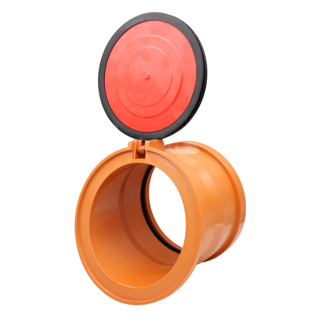 Froschklappe DN 125 MD Technic Rohrklappe mit Edelstahldeckel für HT-/ KG-Rohre – Bild 2