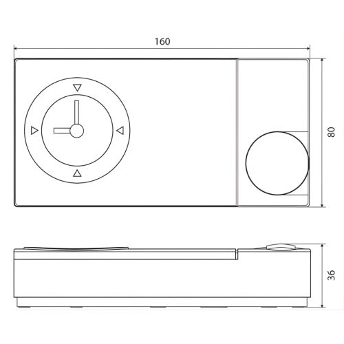 Uhrenthermostat easy 3 sw von EBERLE mit Wochenschaltuhr und Drehregler für Heizungssteuerung 230V